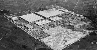 Aerial view of the Toyoda Automatic Loom Works Takahama Plant (at time of establishment)