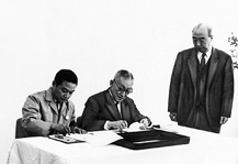 Signing ceremony for Labor-Management Joint Declaration concluded in 1962