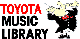 Logo and mascot of the Toyota Music Library