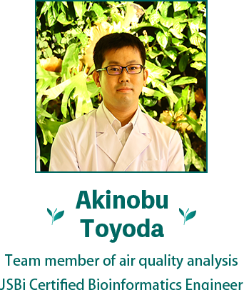 Akinobu Toyoda Team member of air quality analysis JSBi Certified Bioinformatics Engineer